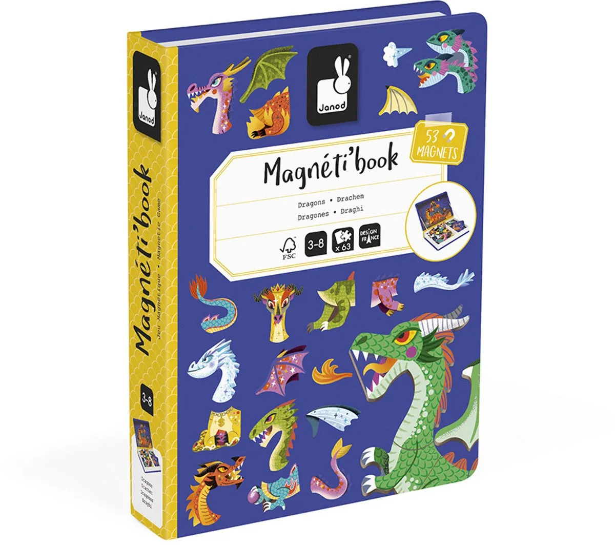 Janod Magnetibook Draken 2527 - Magneetboek Speelset - 53 Magneten