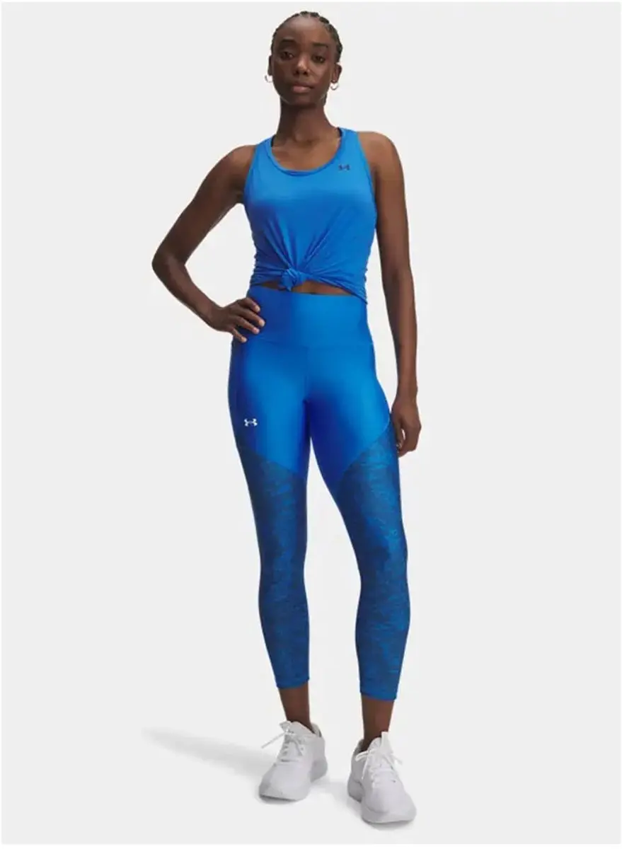 Under Armour Tech Print Panel Ankle Leggings - S - Blue