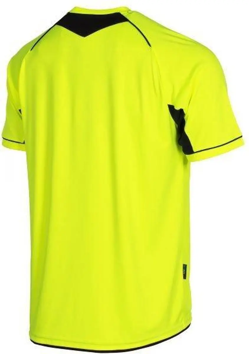 Stanno Bergamo Referee Shirt Korte Mouw - XXL - Neon Geel/Zwart - afbeelding 6 van 6