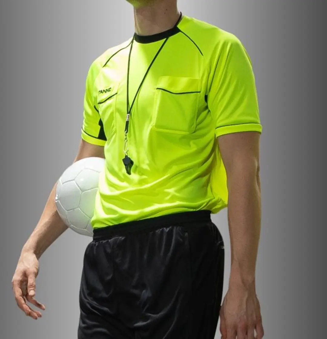 Stanno Bergamo Referee Shirt Korte Mouw - XXL - Neon Geel/Zwart
