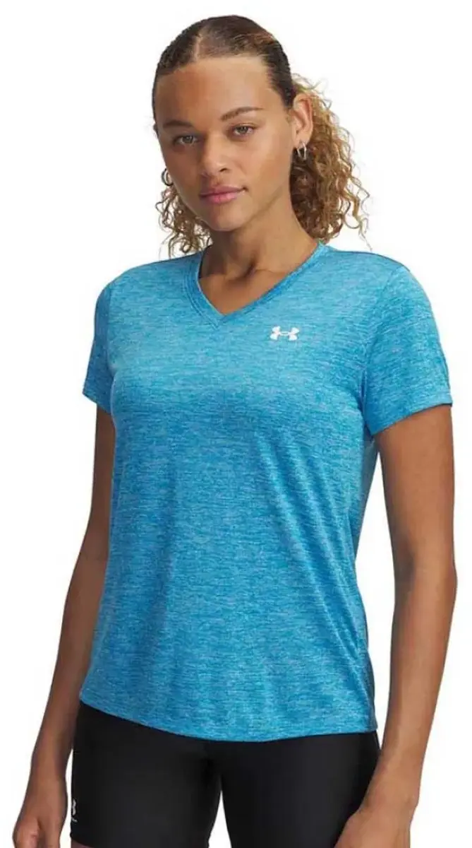 Under Armour Tech SSV-Twist Sportshirt Dames - Blauw - L - afbeelding 6 van 6