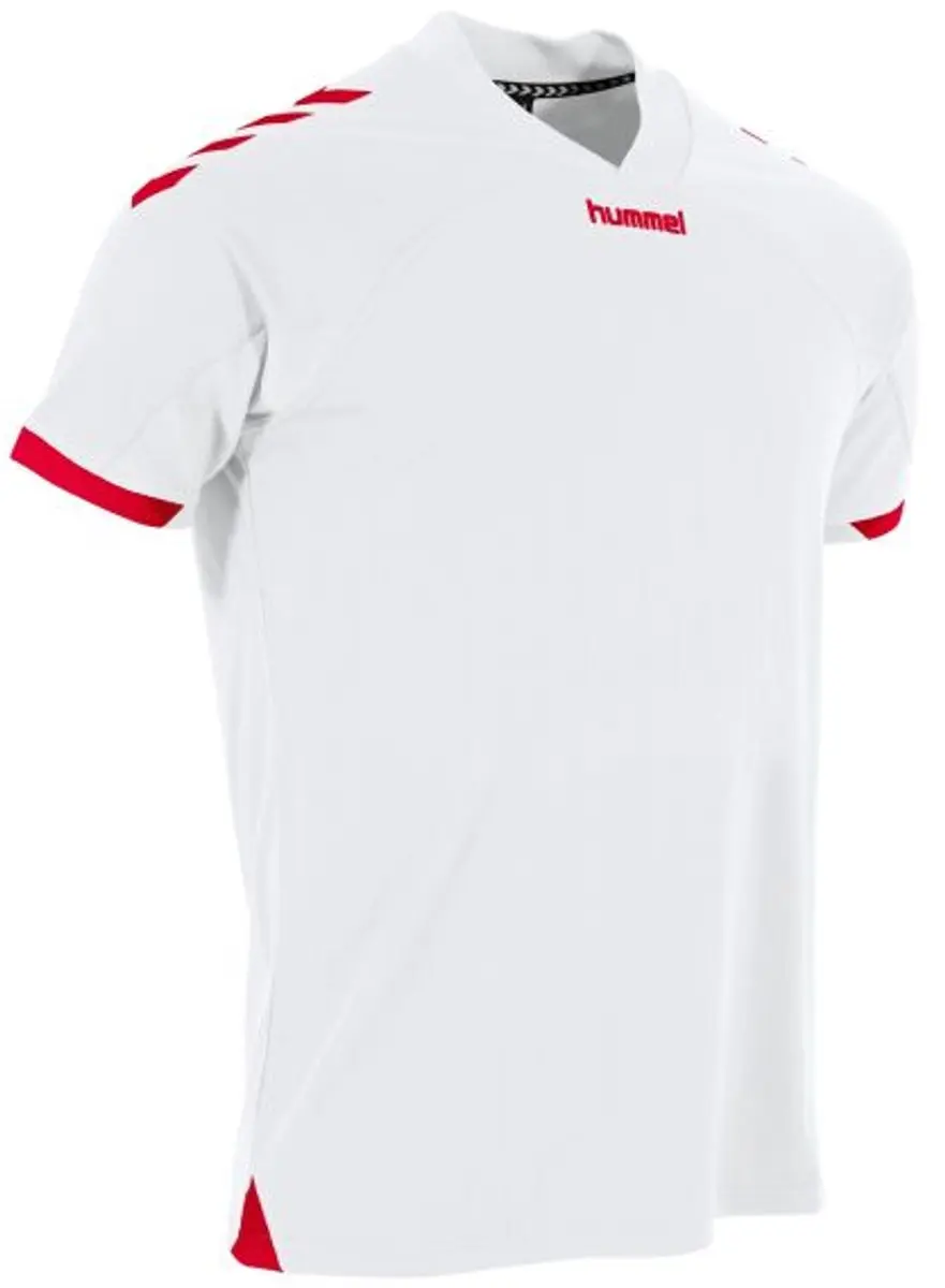 Hummel Fyn Shirt Korte Mouw Kinderen 116 - Wit/Rood