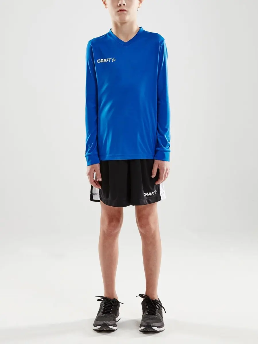 Craft Squad Jersey Solid LS Sportshirt 146 - Blauw/Wit