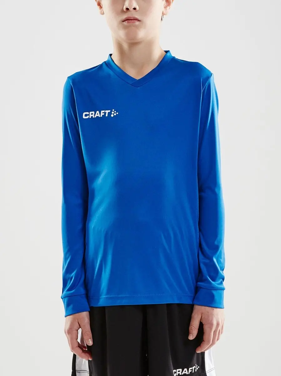 Craft Squad Jersey Solid LS Sportshirt 146 - Blauw/Wit