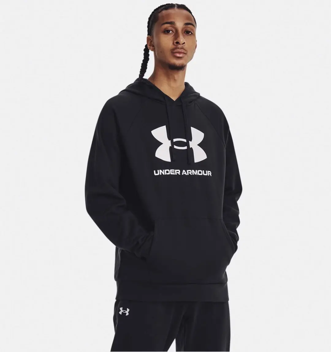 Under Armour UA Rival Fleece Logo Sporttrui M - Zwart/Wit - afbeelding 6 van 6
