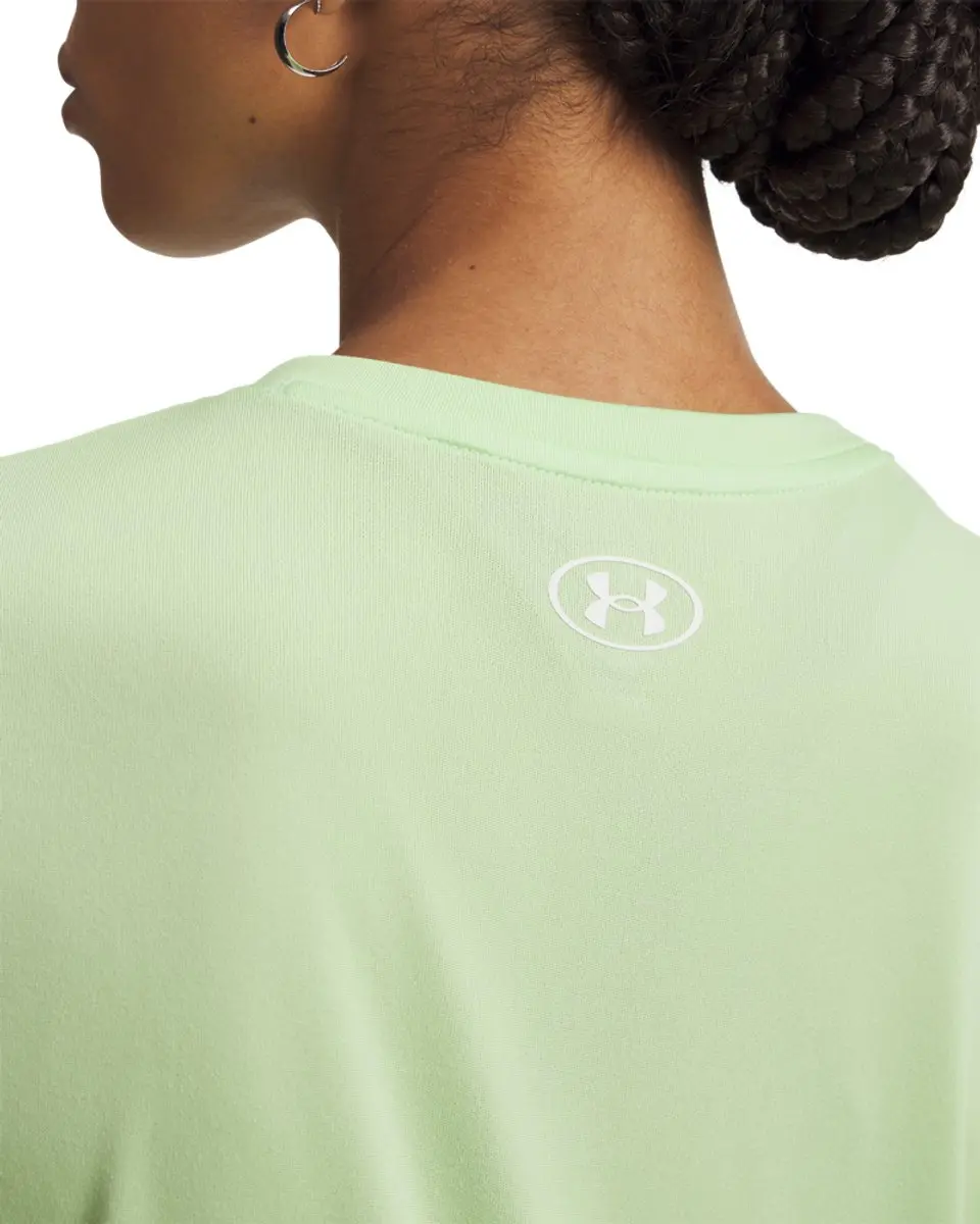 Under Armour Tech SSV Solid-GRN Dames Sportshirt - Lumos Lime/White - S