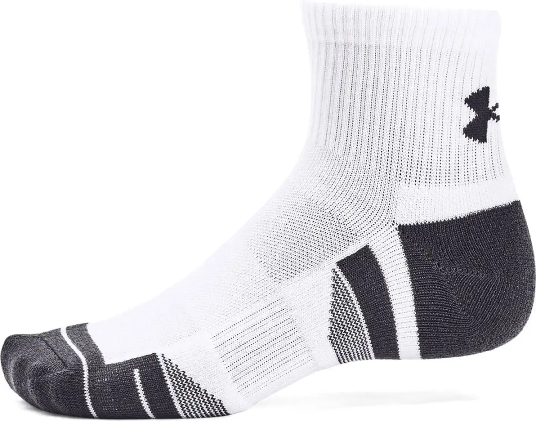 Under Armour UA Performance Tech 3pk Sportsokken - Wit/Grijs