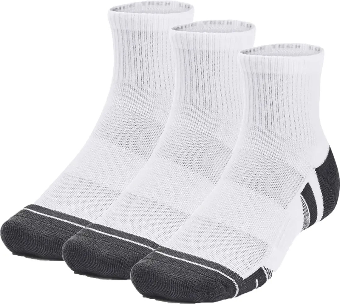 Under Armour UA Performance Tech 3pk Sportsokken - Wit/Grijs - afbeelding 6 van 6