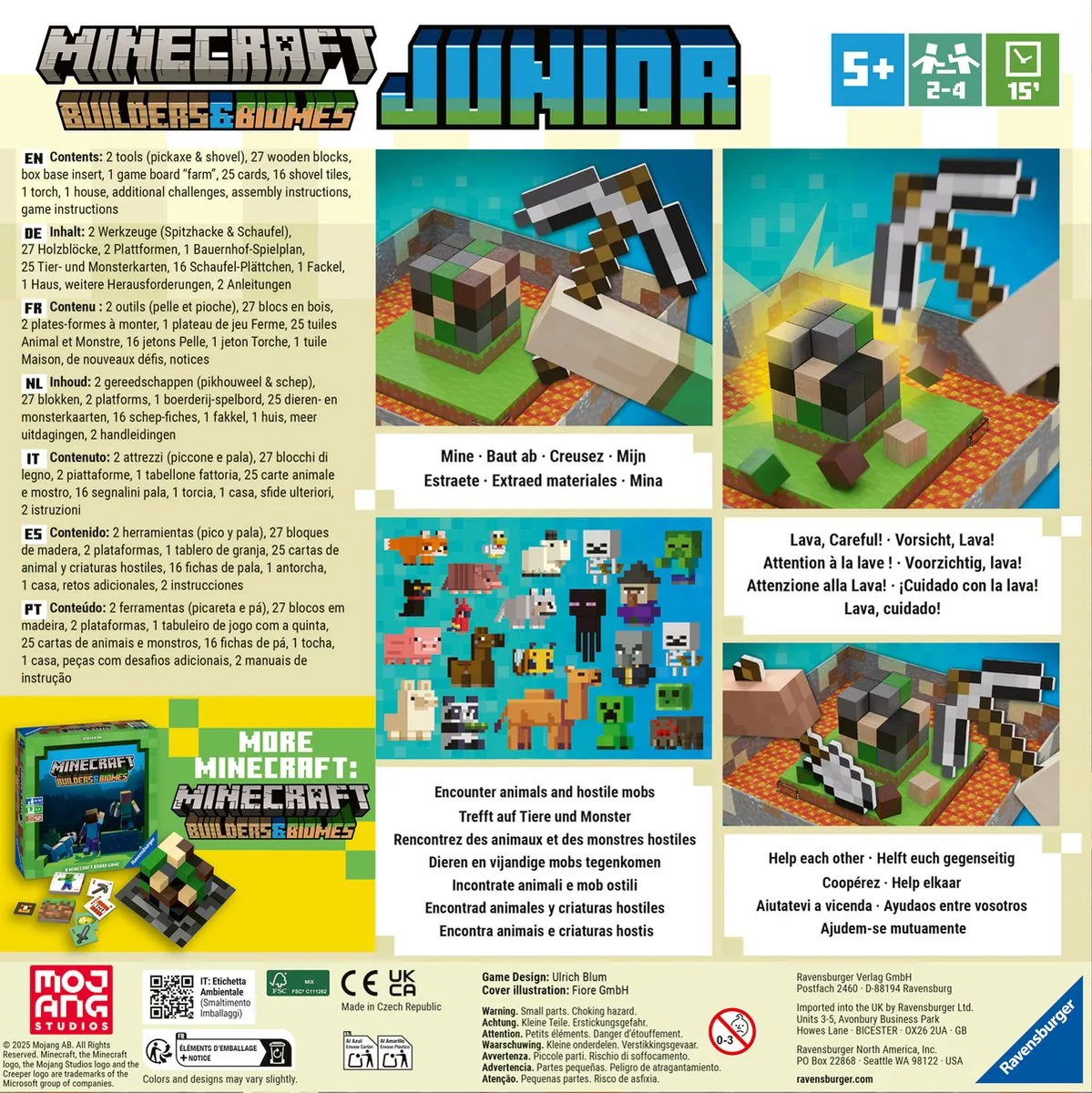 Ravensburger Minecraft Builder & Biomes Junior Bordspel 24615 - 2-4 Spelers - afbeelding 6 van 6