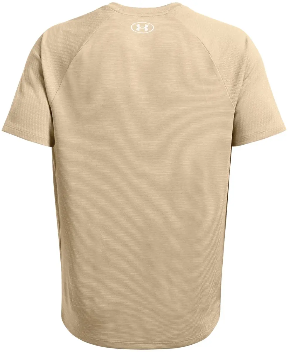 Under Armour UA Tech TextuRood SS Heren Sportshirt - Khaki/Wit - XXL