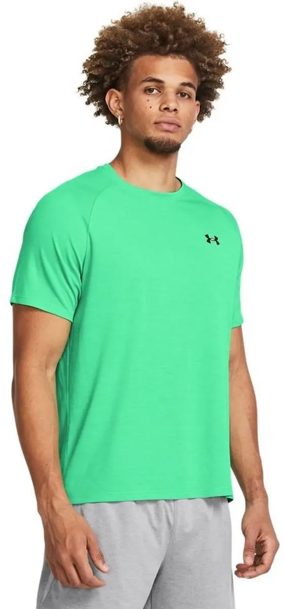 Under Armour UA Tech TextuRood SS Heren Sportshirt - Khaki/Wit - XXL