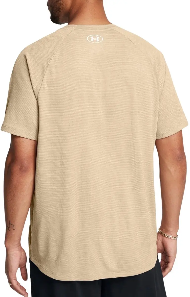 Under Armour UA Tech TextuRood SS Heren Sportshirt - Khaki/Wit - XXL