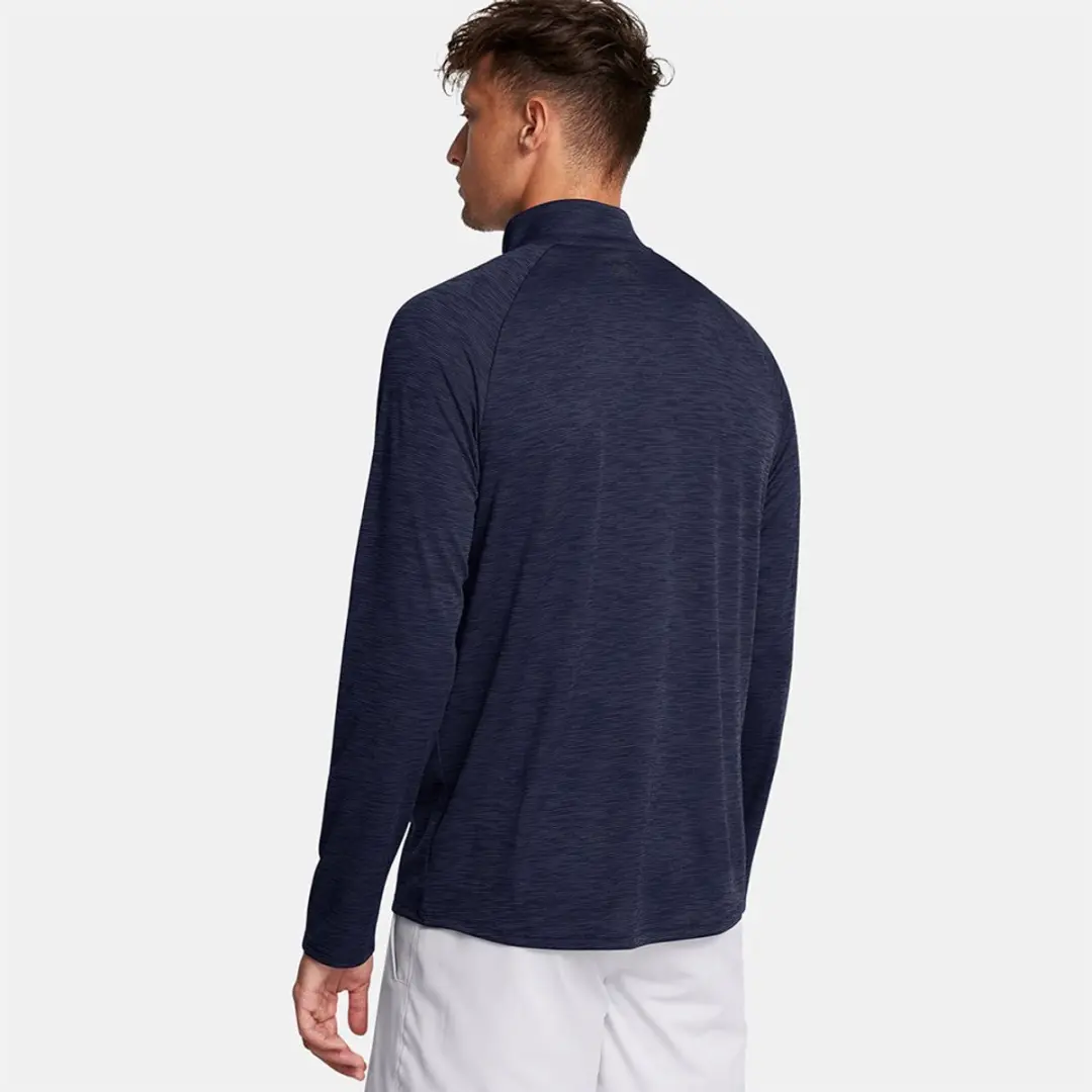 Under Armour UA Tech Textured 1-2 Zip Heren Sportshirt - Midnight Navy