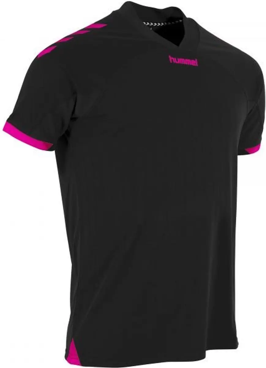 Hummel Fyn Shirt Korte Mouw Kinderen - Zwart/Magenta 140