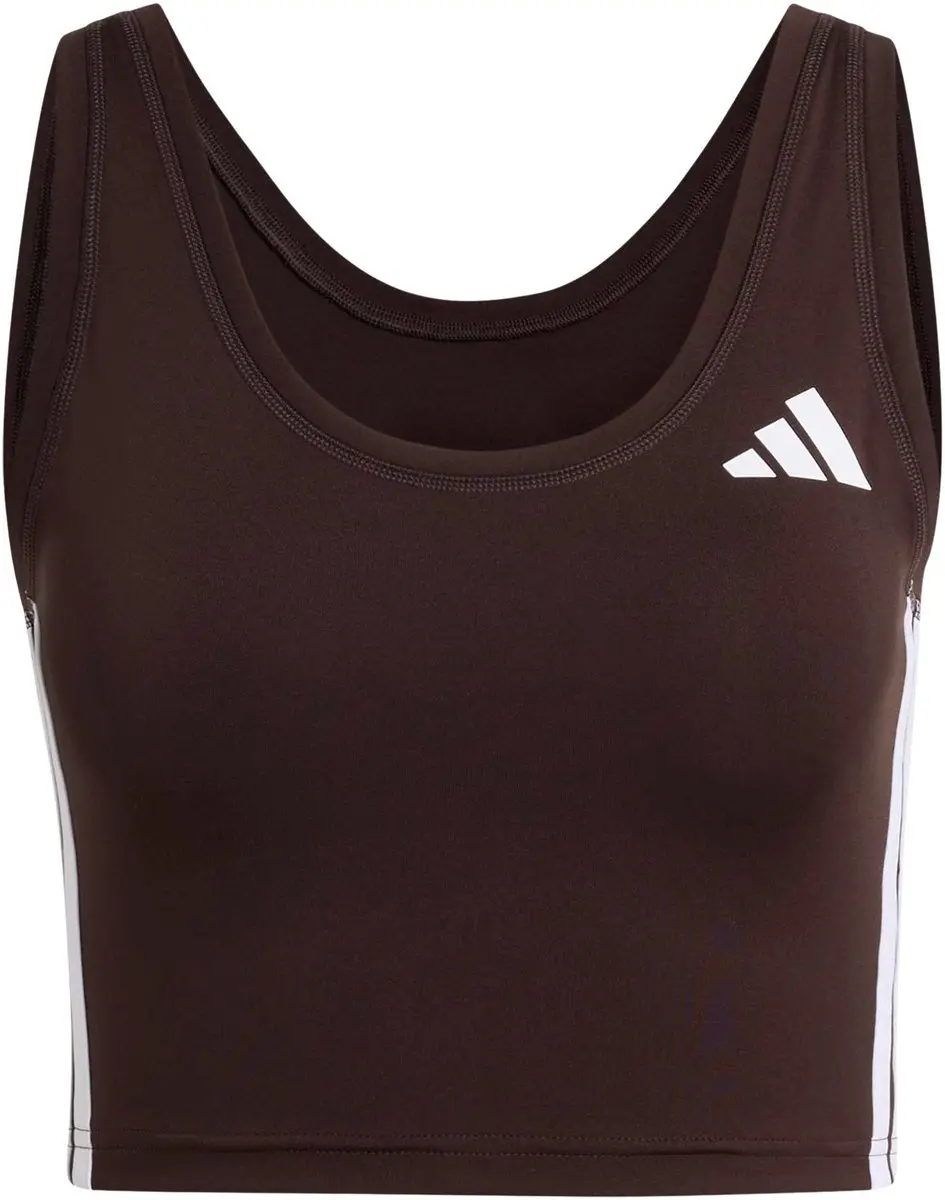 adidas Essentials Crop Top Dames XS - Bruin/Wit