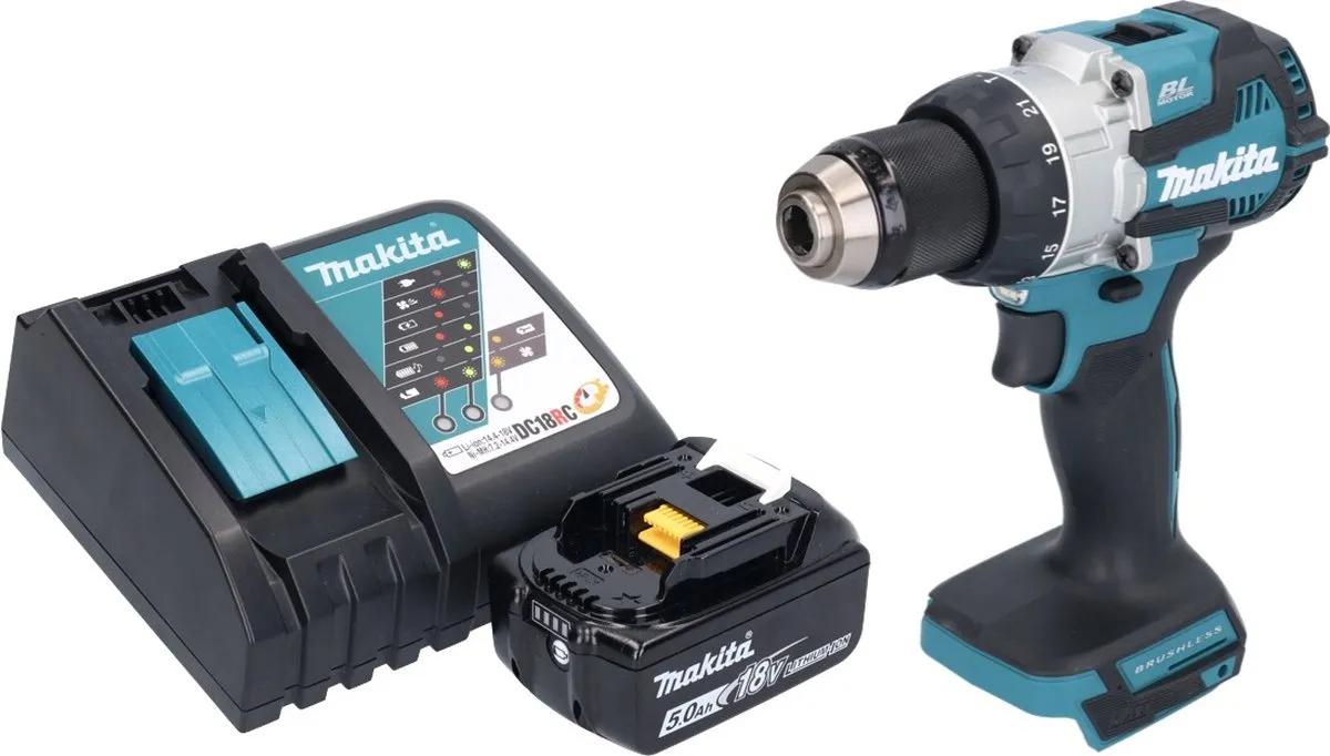 Makita DHP489RT1 Accu-klopboormachine 18V 73Nm - Borstelloos - 5,0Ah - afbeelding 5 van 5