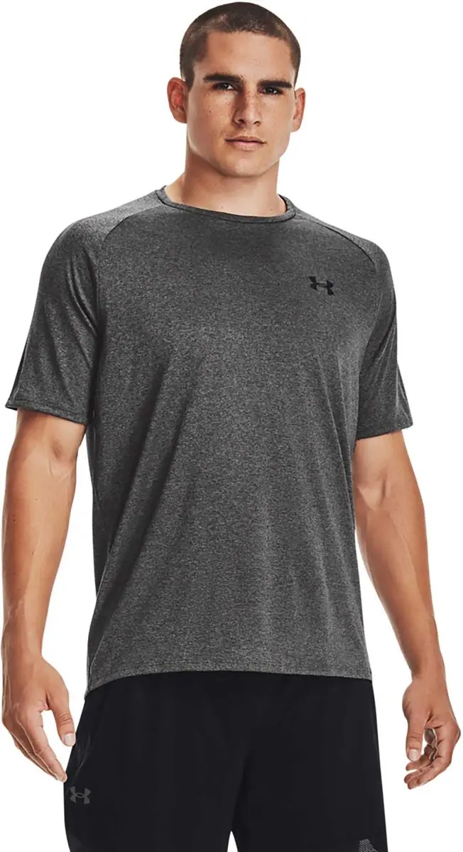 Under Armour UA Tech 2.0 SS Tee - Carbon Heather - Zwart