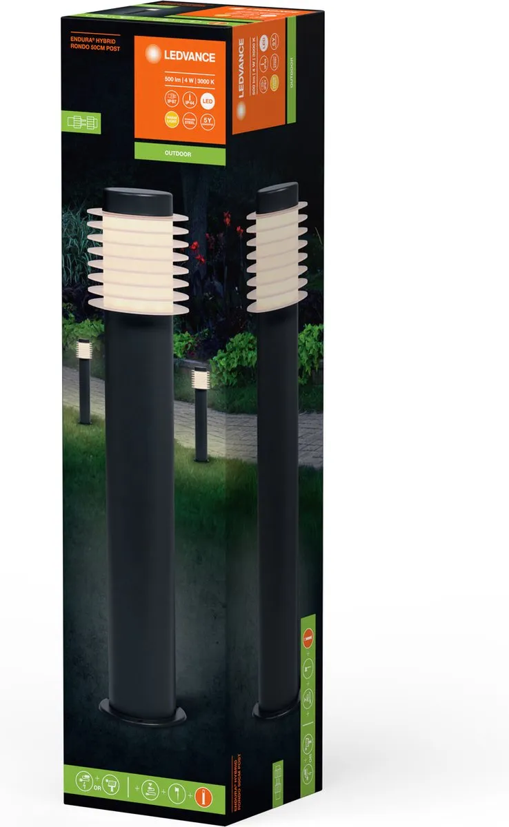 LEDVANCE Endura Hybrid Rondo Buitenlantaarn 4W 250lm Warm Wit - Grijs