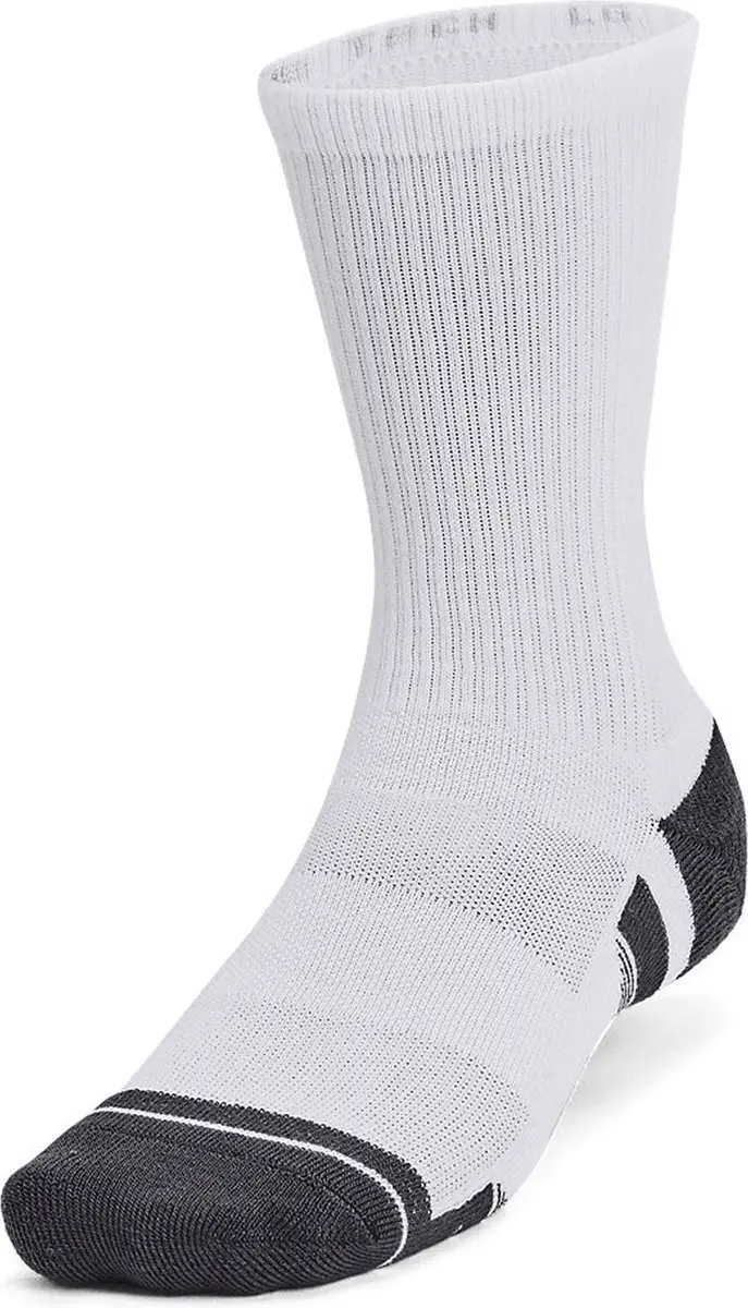 Under Armour UA Performance Tech 3pk Sportsokken - Wit/Grijs