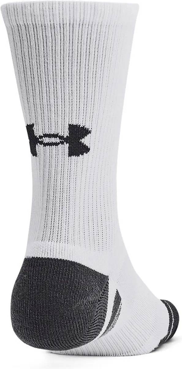 Under Armour UA Performance Tech 3pk Sportsokken - Wit/Grijs