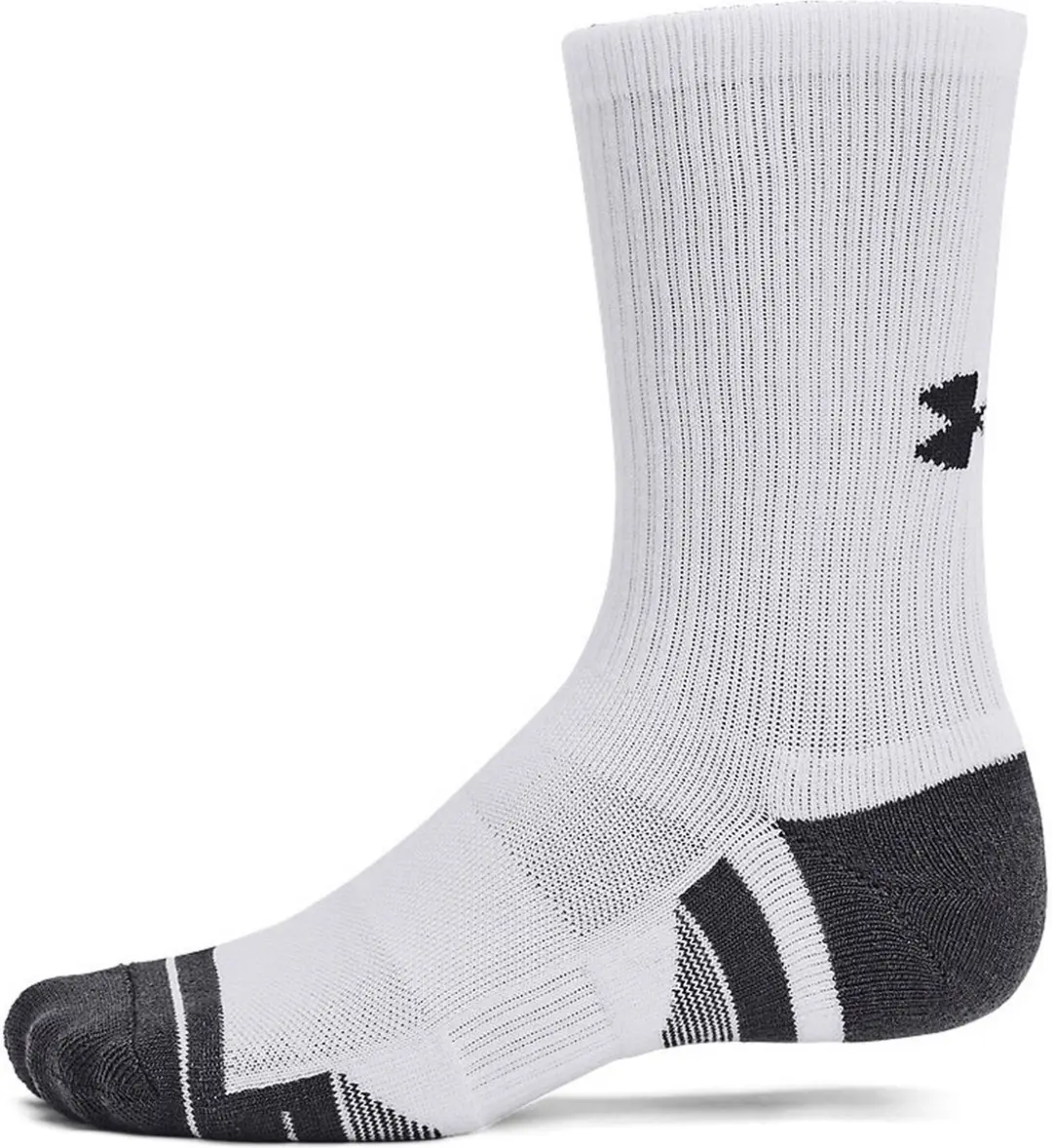 Under Armour UA Performance Tech 3pk Sportsokken - Wit/Grijs
