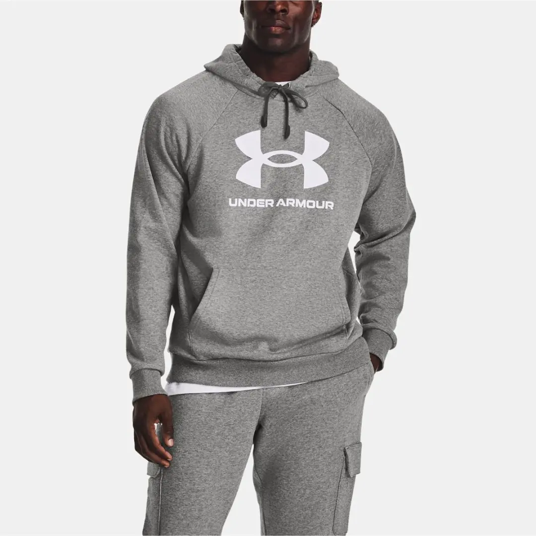 Under Armour Rival Fleece Heren Sporttrui M - Castlerock Light Heather/Wit