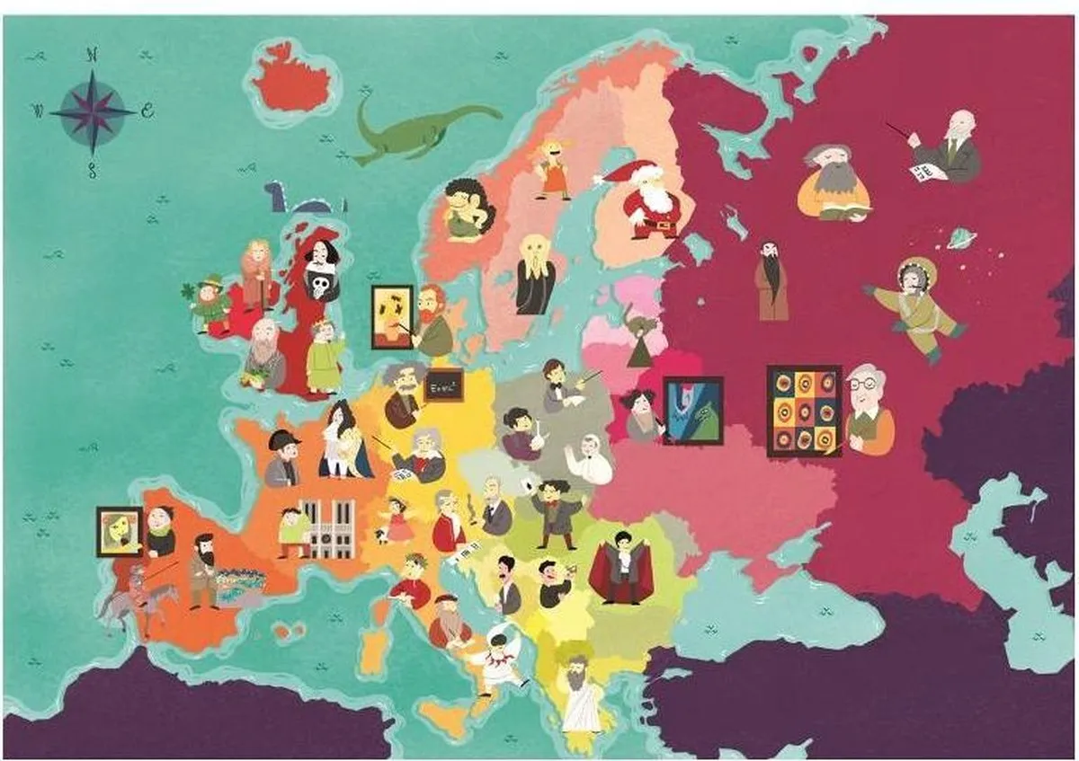 Clementoni Legpuzzel - Supercolor Puzzel Collectie - Exploring Maps, Monuments - 250 Stukjes, puzzel kinderen