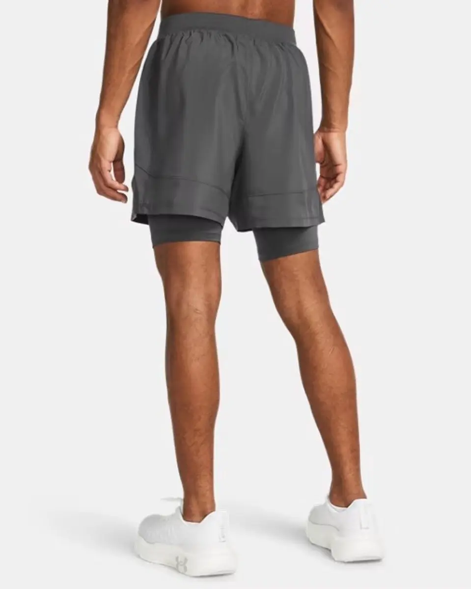 Under Armour UA Launch 5" 2-in-1 Shorts - L - Castlerock - afbeelding 6 van 6