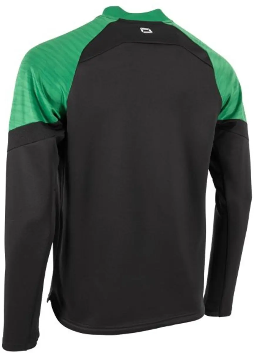 Stanno Bolt Quarter Zip Top - Maat L - Zwart/Groen