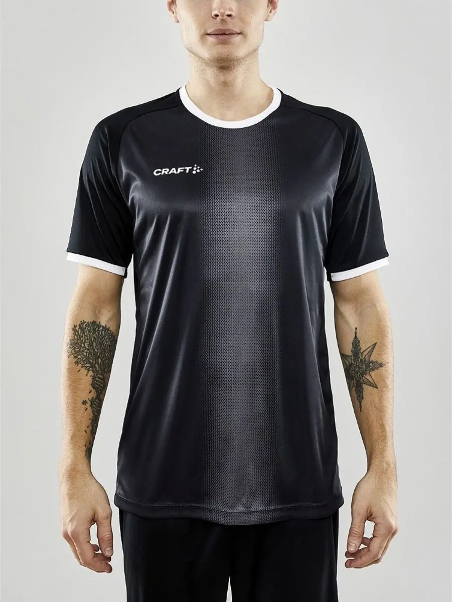 Craft Progress 2.0 Shirt Korte Mouw Heren - M - Zwart/Wit
