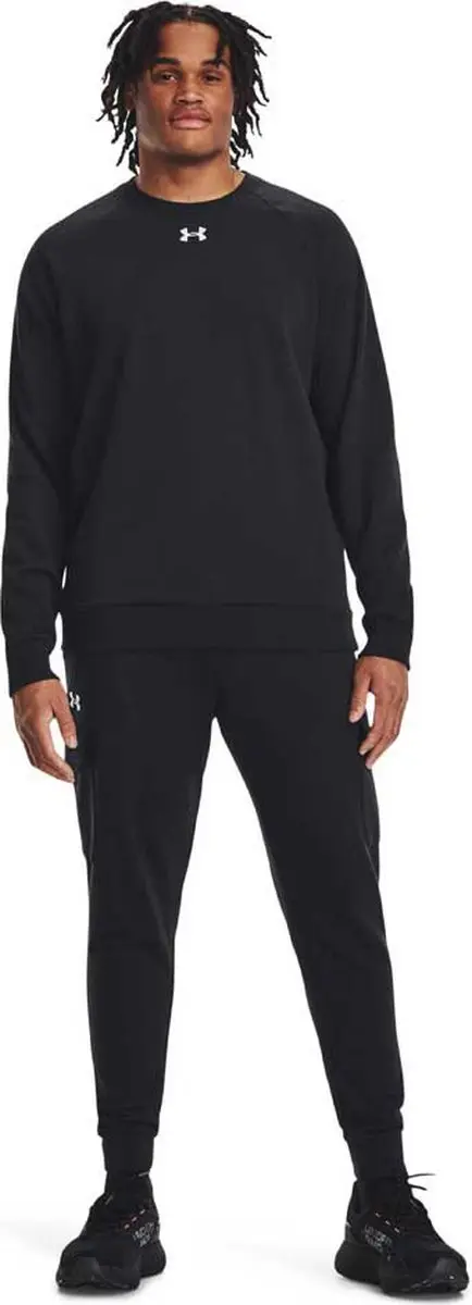 Under Armour Rival Fleece Crew Heren Sporttrui L - Zwart/Wit