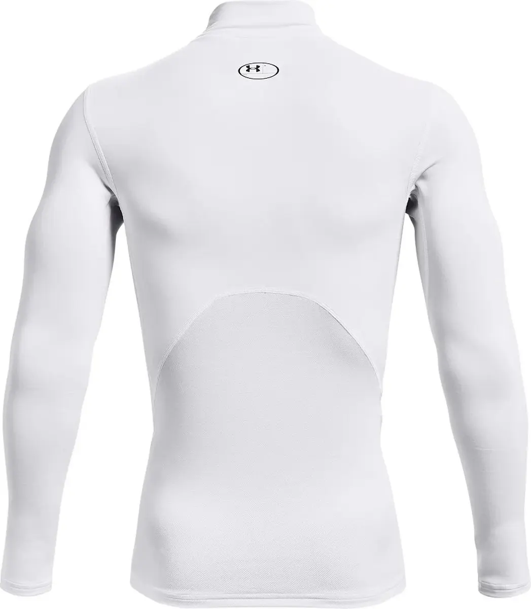 Under Armour UA CG Armour Comp Mock WHT Heren Sportshirt - Wit/Zwart - afbeelding 6 van 6