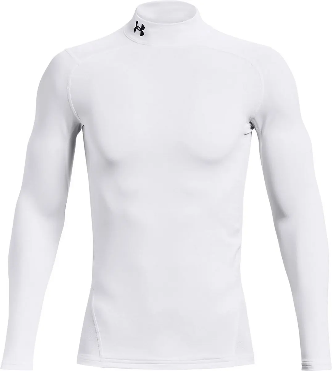 Under Armour UA CG Armour Comp Mock WHT Heren Sportshirt - Wit/Zwart