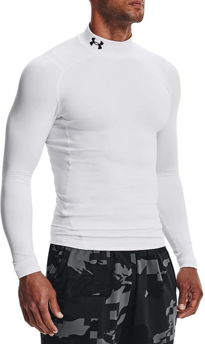 Under Armour UA CG Armour Comp Mock WHT Heren Sportshirt