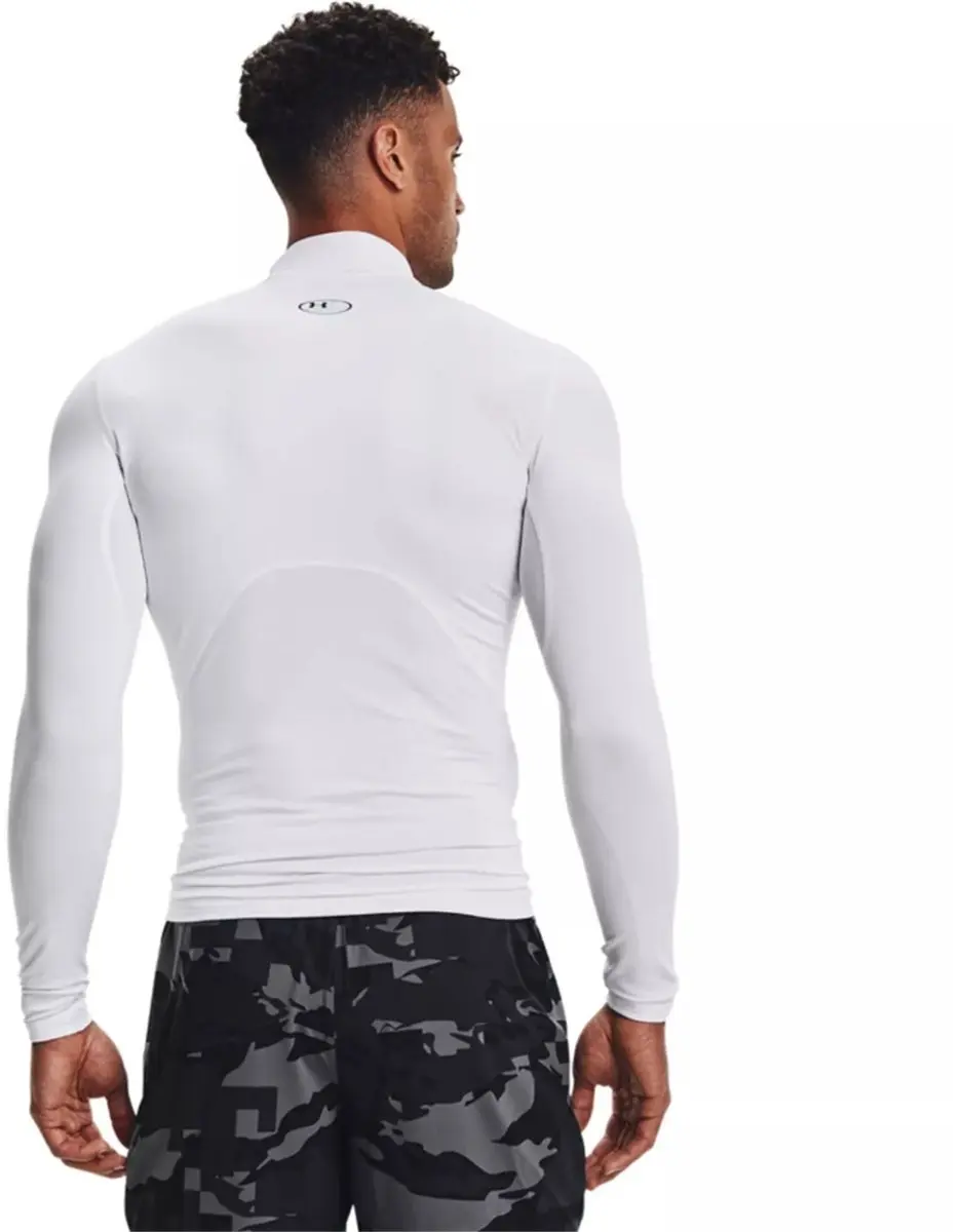 Under Armour UA CG Armour Comp Mock WHT Heren Sportshirt - Wit/Zwart
