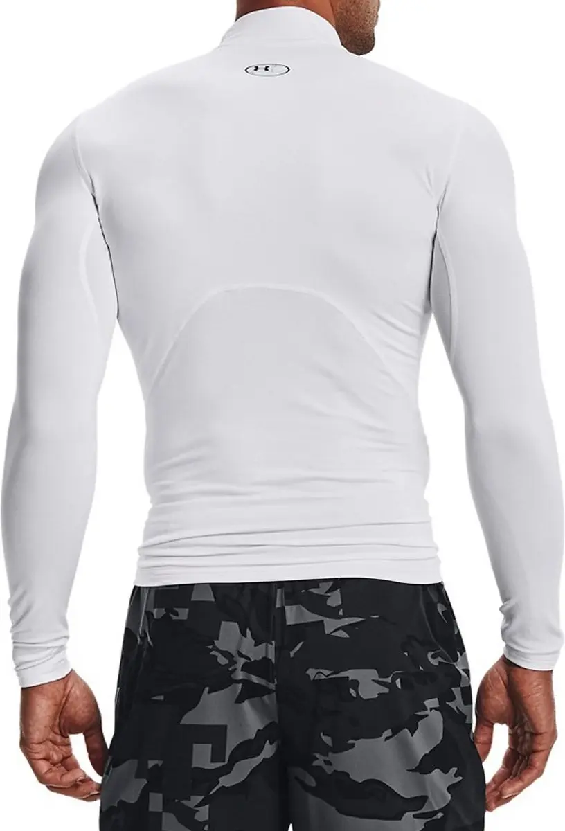 Under Armour UA CG Armour Comp Mock WHT Heren Sportshirt - Wit/Zwart