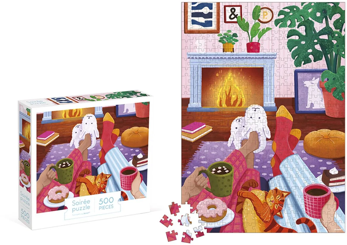 Janod Kidult Puzzel Avond Bij Het Haardvuur 500 Stuks
