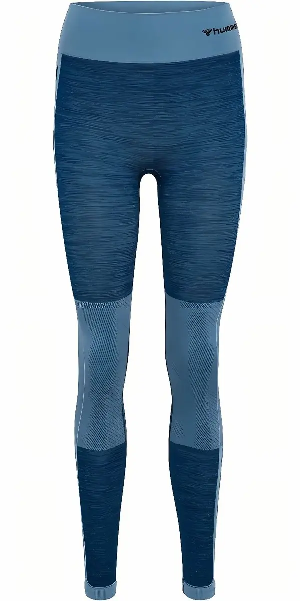 Hummel Clea Seamless Mid Waist Tights - Navy Peony/Faded Denim