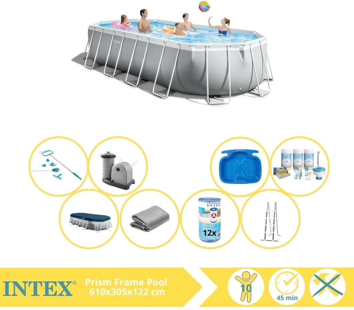 Intex Prism Frame 26798GN Opzetzwembad 610x305x122cm