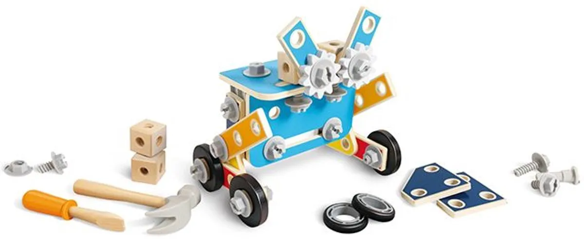 Hape Houten Gereedschapskist - 83 Onderdelen - Multicolor