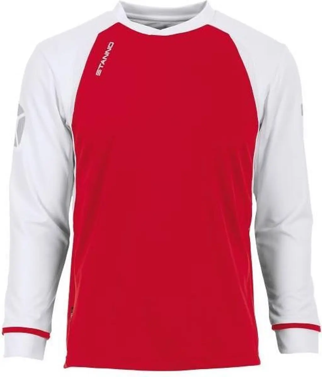 Stanno Liga Shirt Lange Mouw - Rood/Wit - Maat L