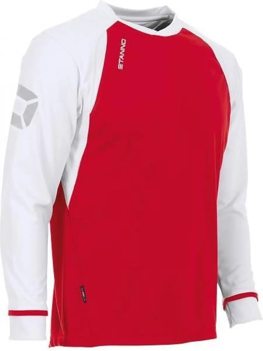 Stanno Liga Shirt Lange Mouw - Rood/Wit - Maat L