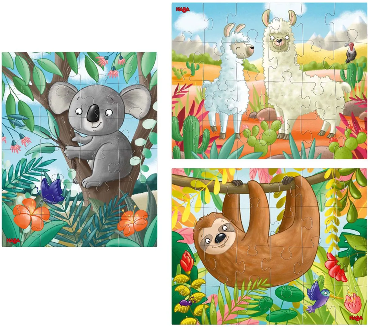 Haba Legpuzzel Koala, Luiaard & Co Junior 24-delig - Multicolor