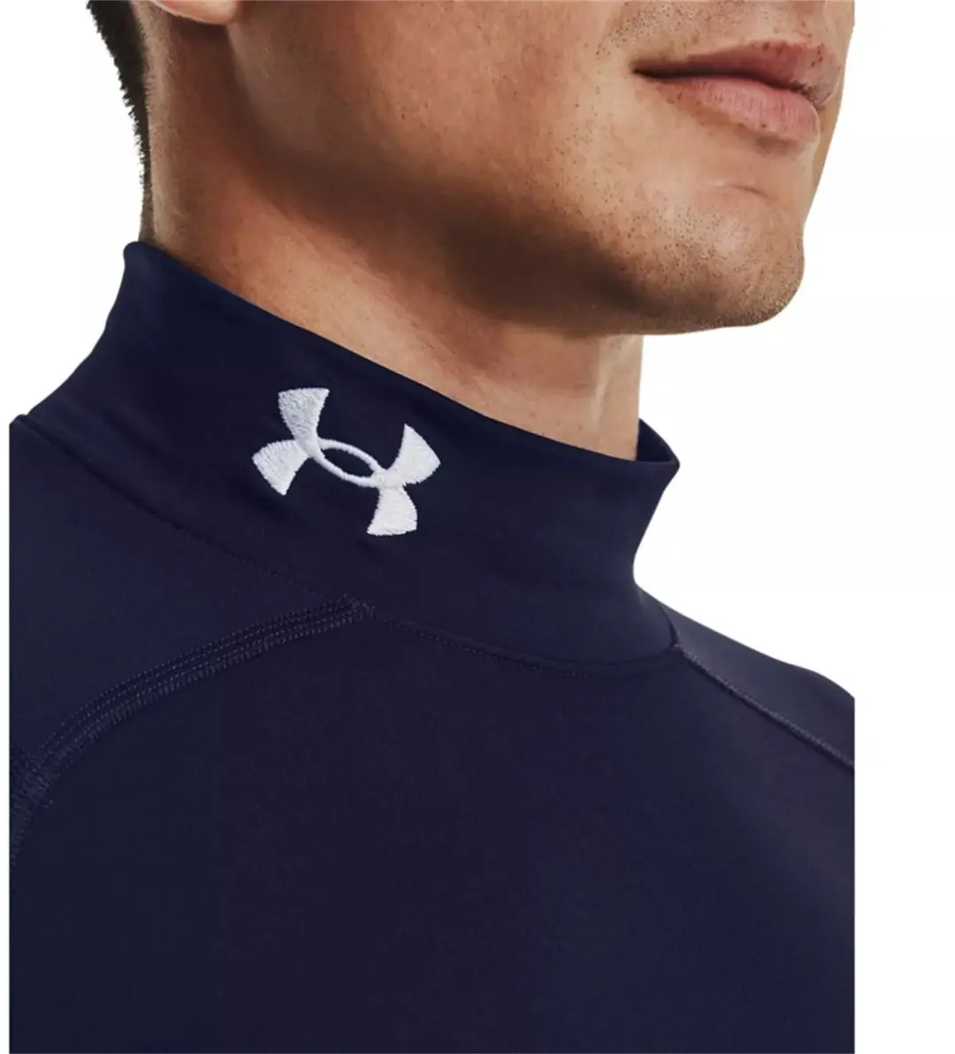 Under Armour UA CG Armour Comp Mock Heren Sportshirt - Midnight Navy - afbeelding 6 van 6