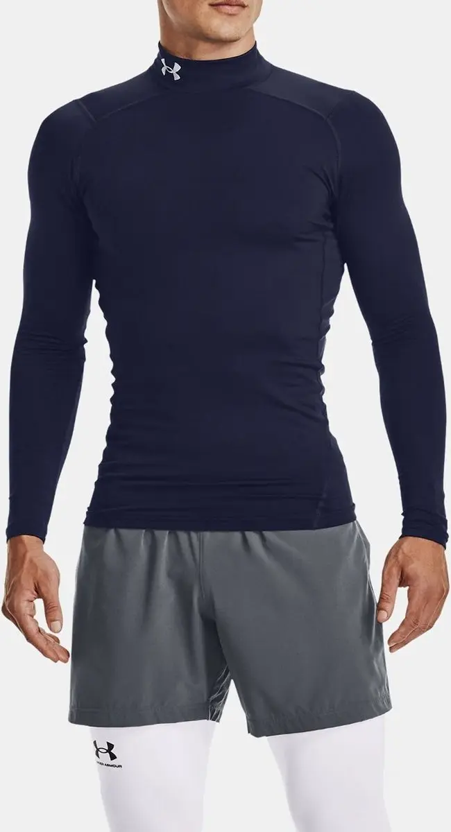 Under Armour UA CG Armour Comp Mock Heren Sportshirt - Midnight Navy