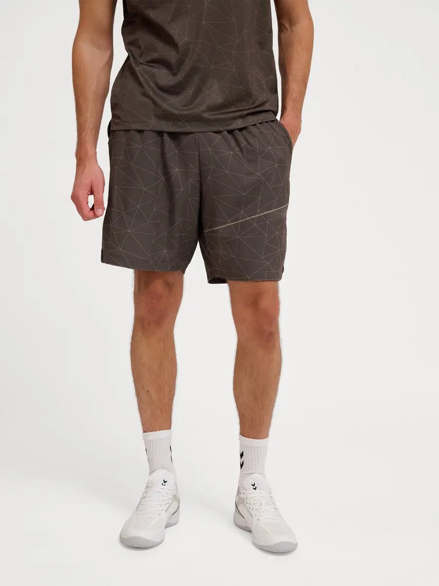 Hummel Court AOP Pocket Shorts S - Turkish Coffee