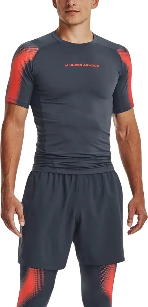 Under Armour HeatGear Shirt Heren M - Grijs/Rood