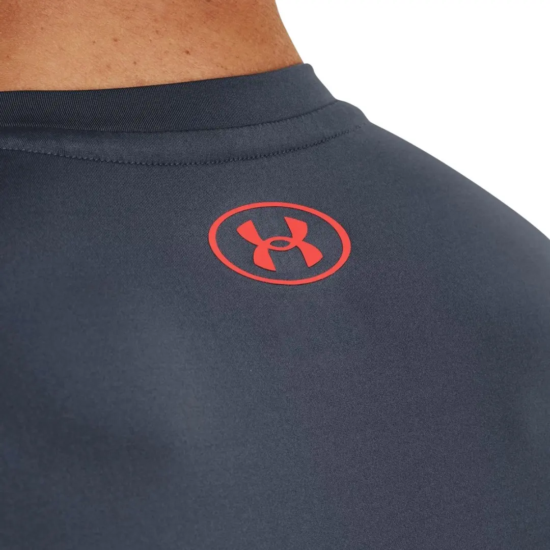 Under Armour HeatGear Shirt Heren M - Grijs/Rood - afbeelding 6 van 6