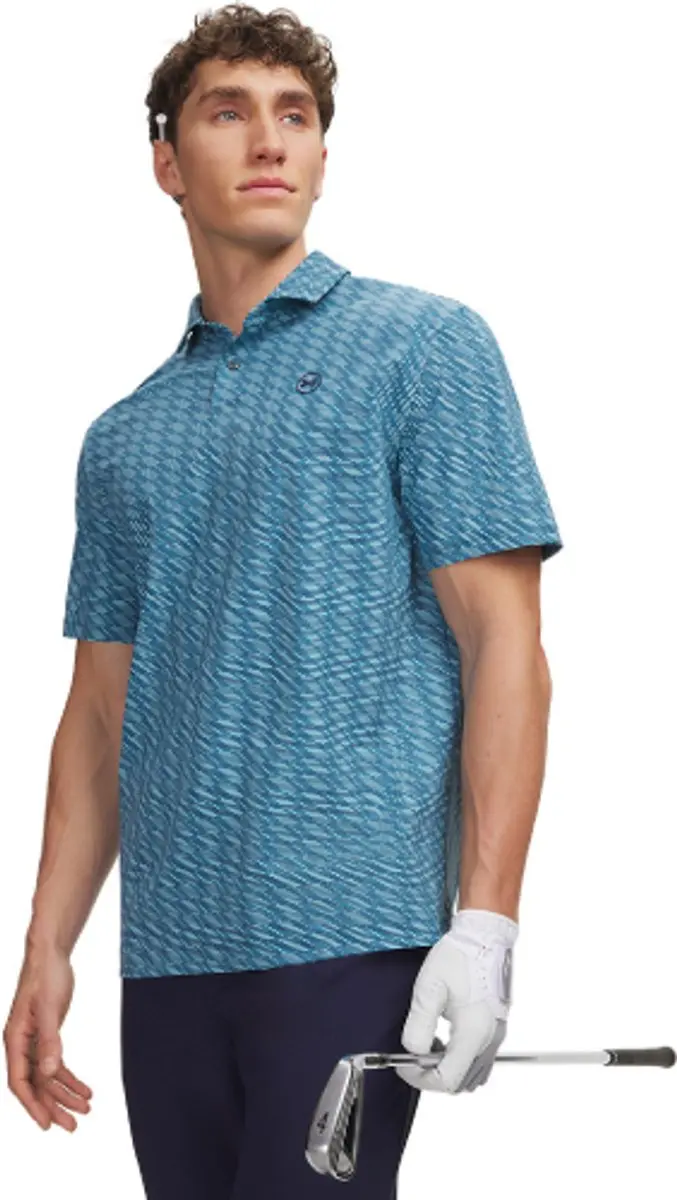Under Armour Drive Chill Polo Deuces Stripe - M - Blauw