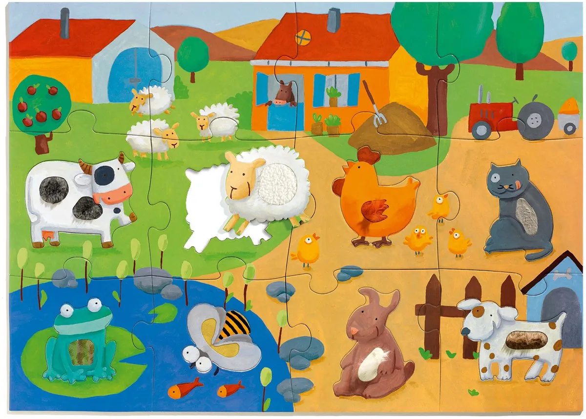 Djeco Voelpuzzel Boerderij 12 Stuks - DJ07117